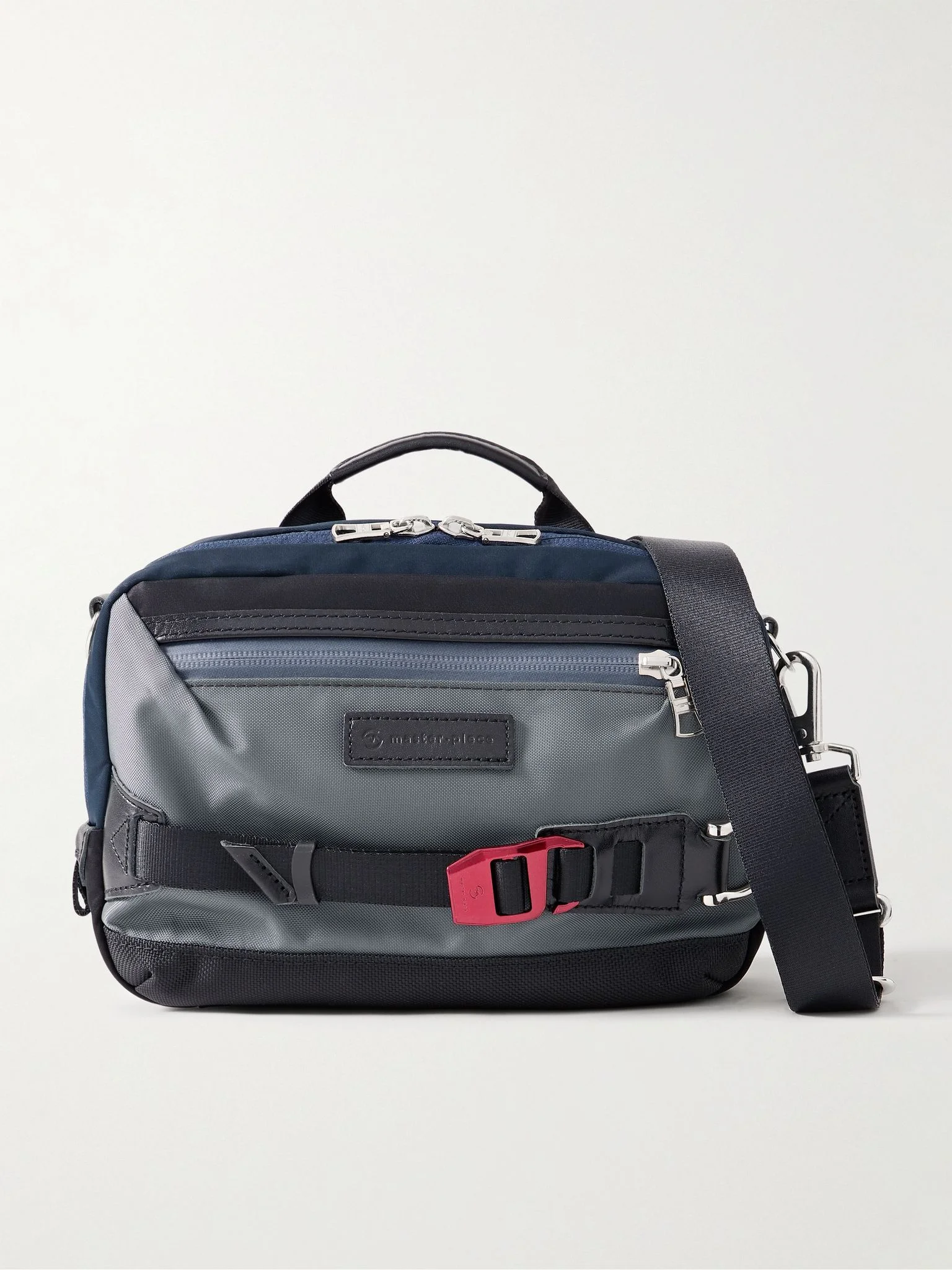 Potential Small Leather-Trimmed CORDURA® Nylon Messenger Bag Gray - 1