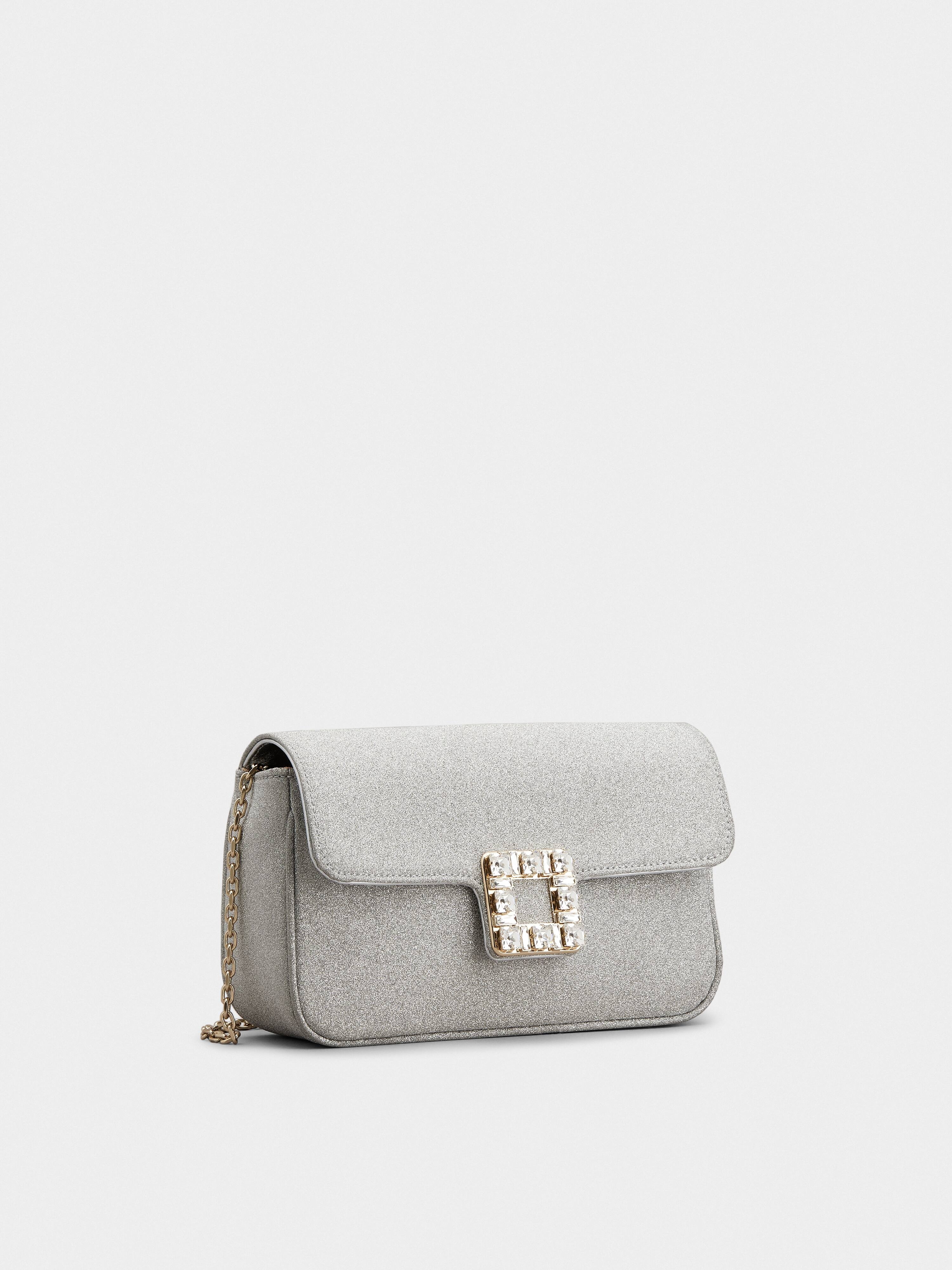 Jeu de Fille Strass Buckle Clutch Bag in Glitter Fabric - 3