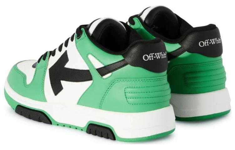 Off-White Out Of Office Leather Sneakers 'Neon Green Black White' OMIA189S24LEA0065510 - 3
