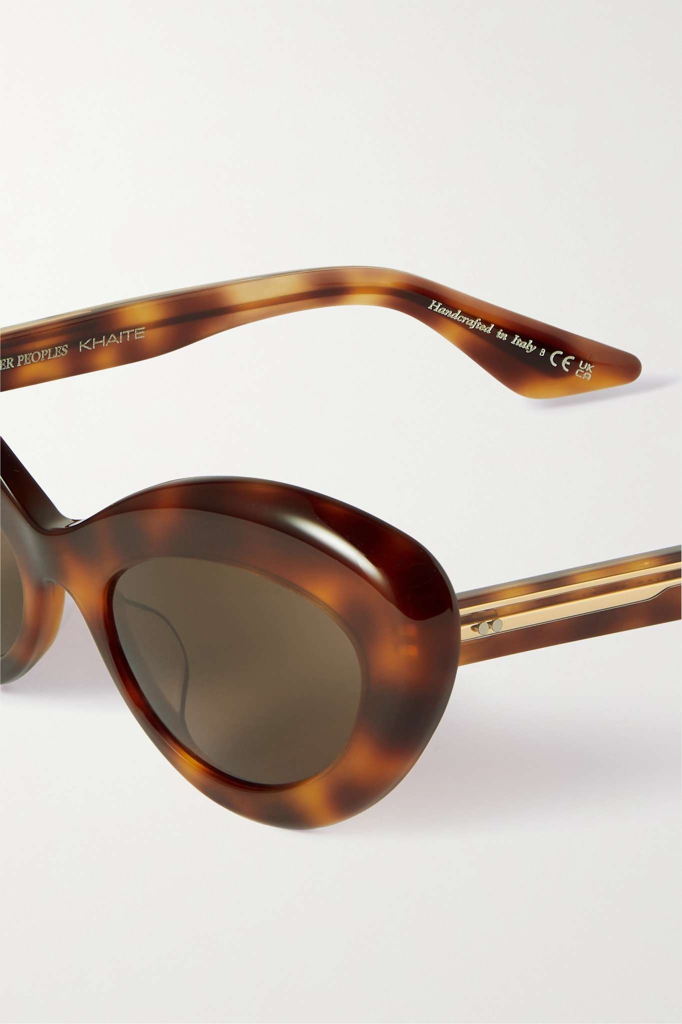 + Khaite 1968C oval-frame tortoiseshell acetate and gold-tone sunglasses - 4