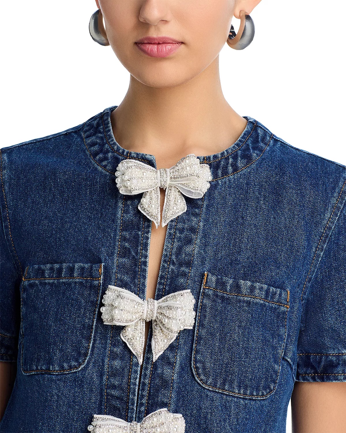 Embellished Denim Mini Dress - 2