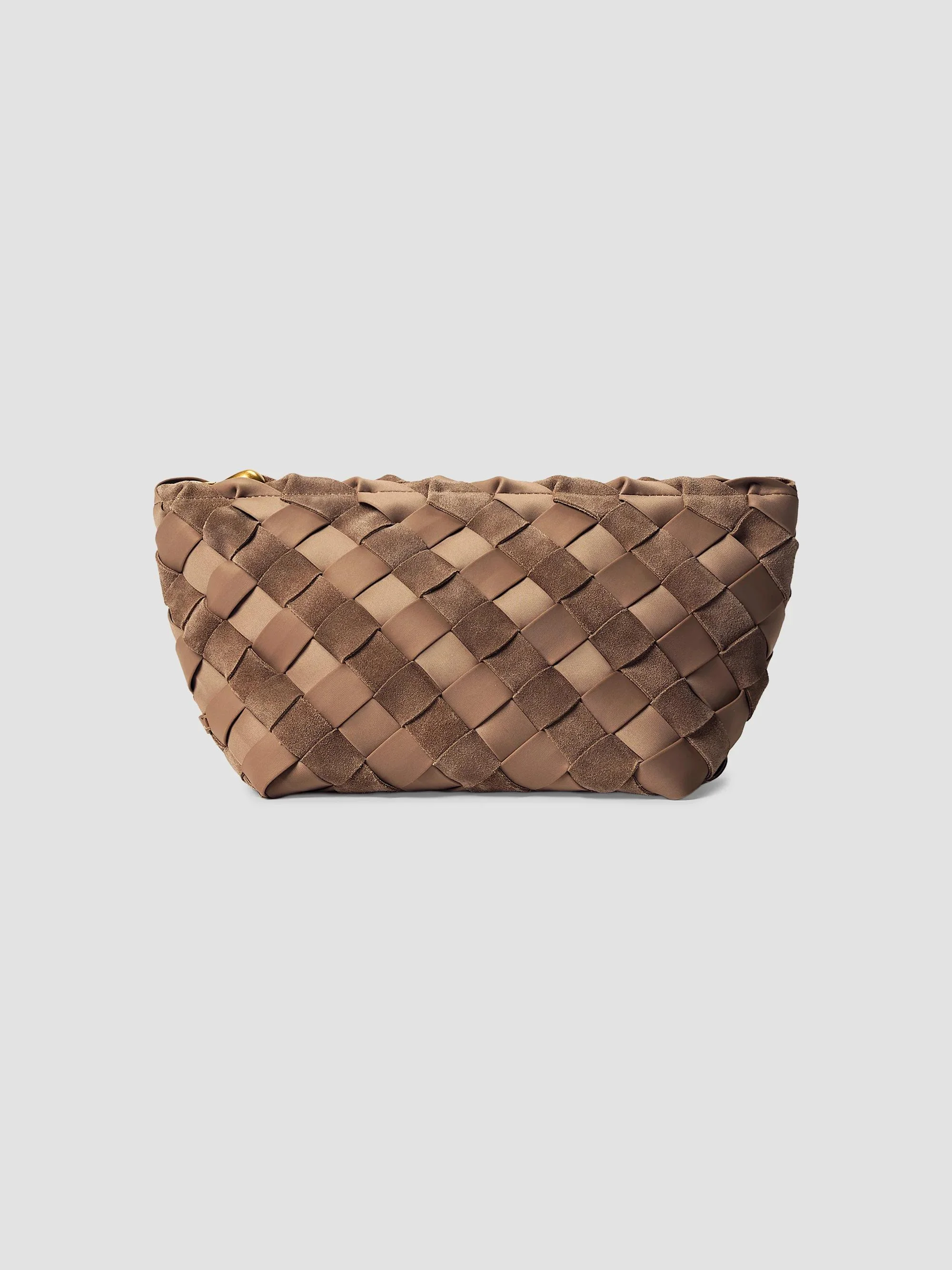 Women's Gigi Large Striped Suede Clutch Bag - Canyon - 1
