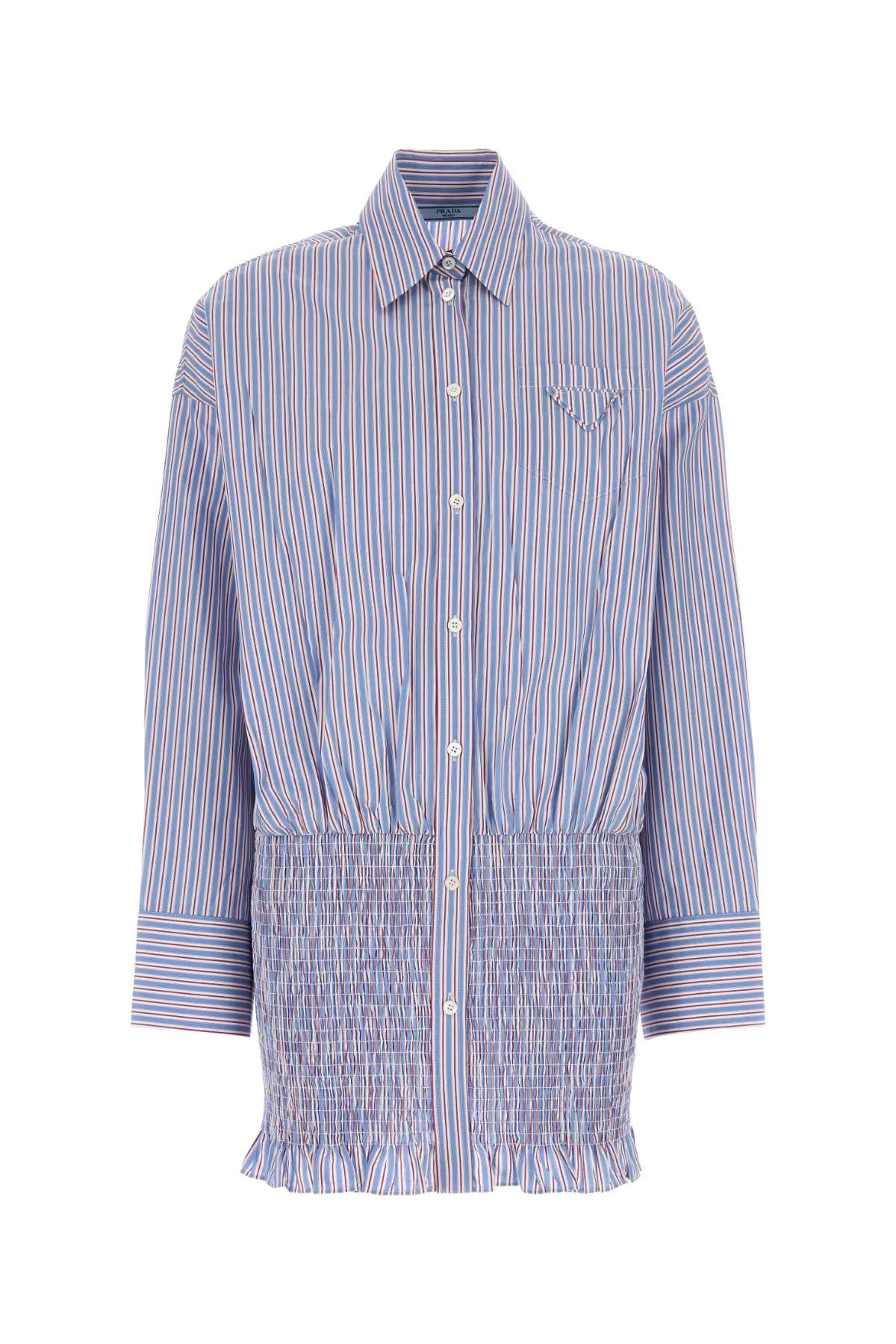 Prada Women Embroidered Poplin Shirt - 1