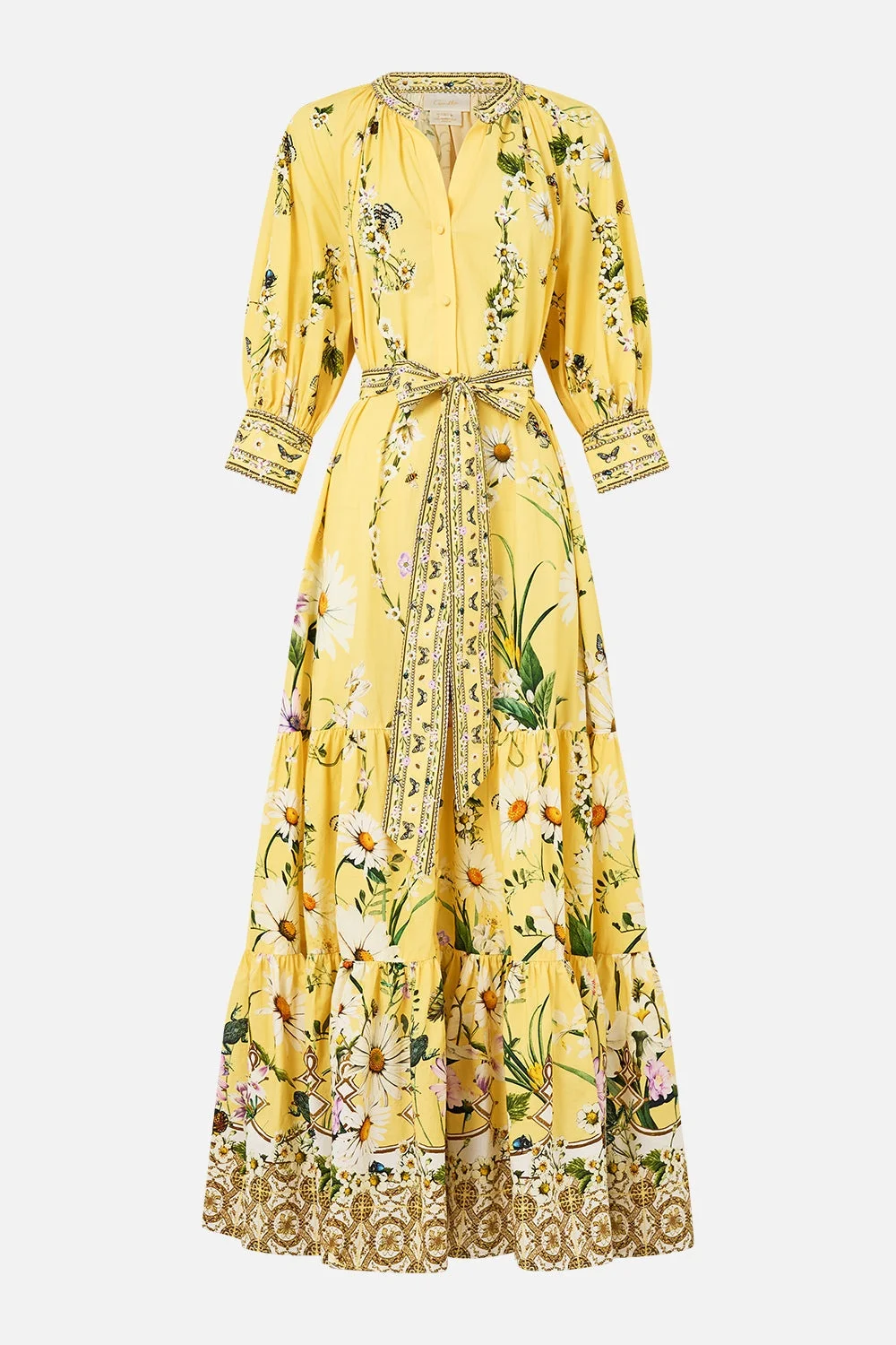 TIERED SHIRT DRESS WITH SHORT SLEEVE - 1