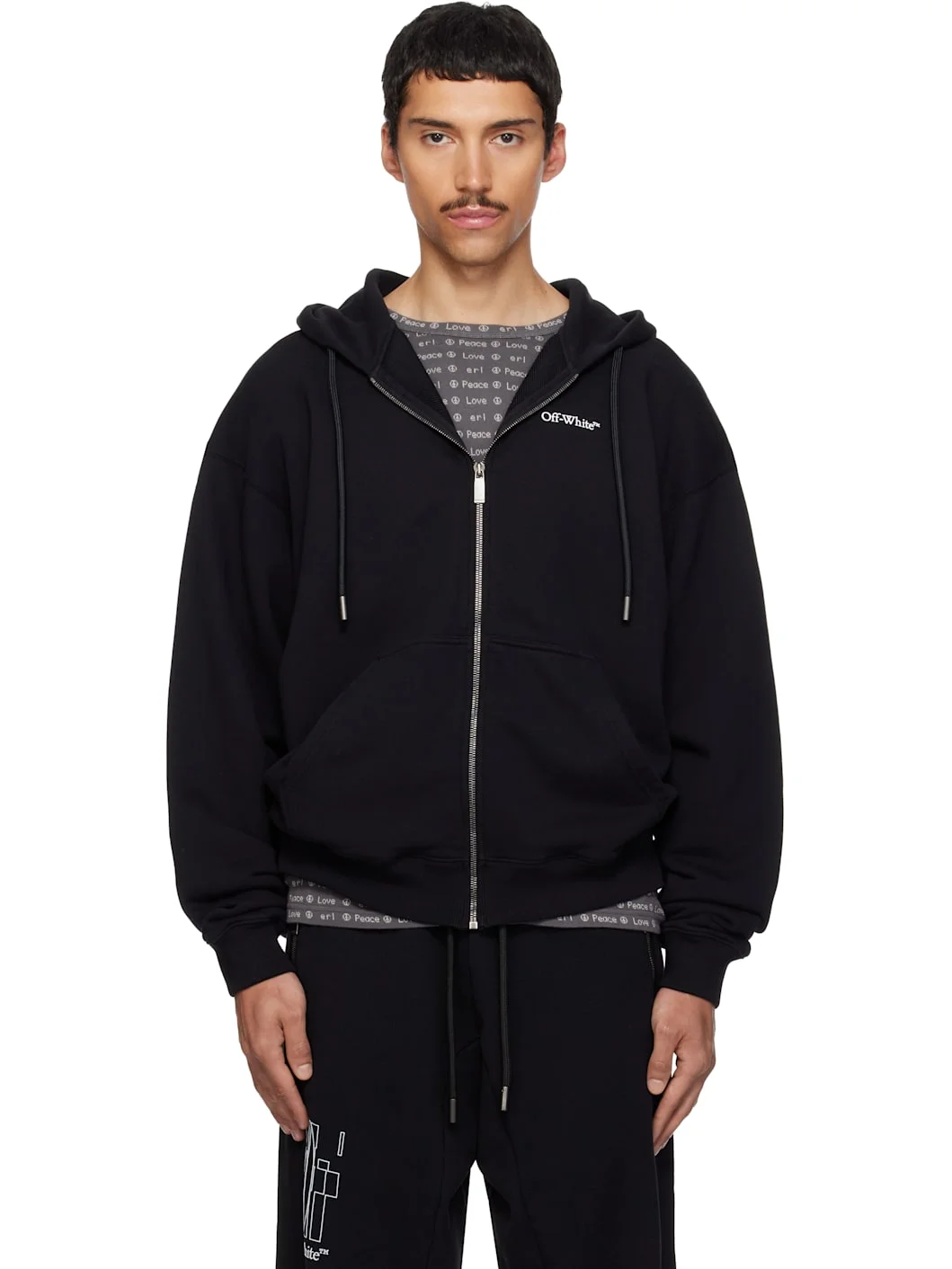 Black Half Arrow Skate Zip Hoodie - 1