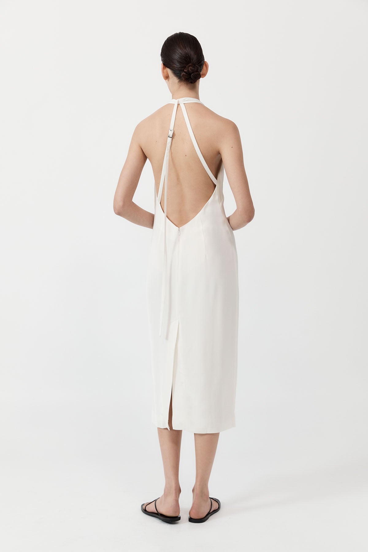 Asymm Belt Back Dress - Off White - 5