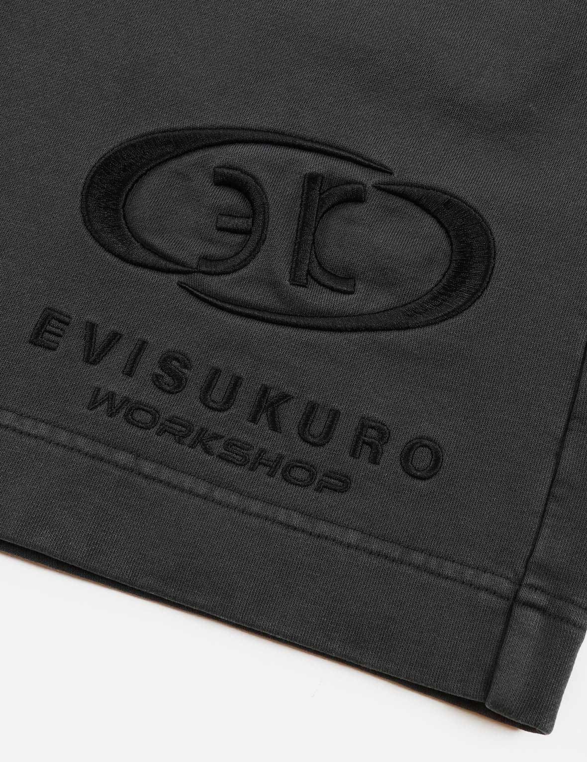 Seagull and Logo Embroidery Garment-dyed Sweat Shorts - 9