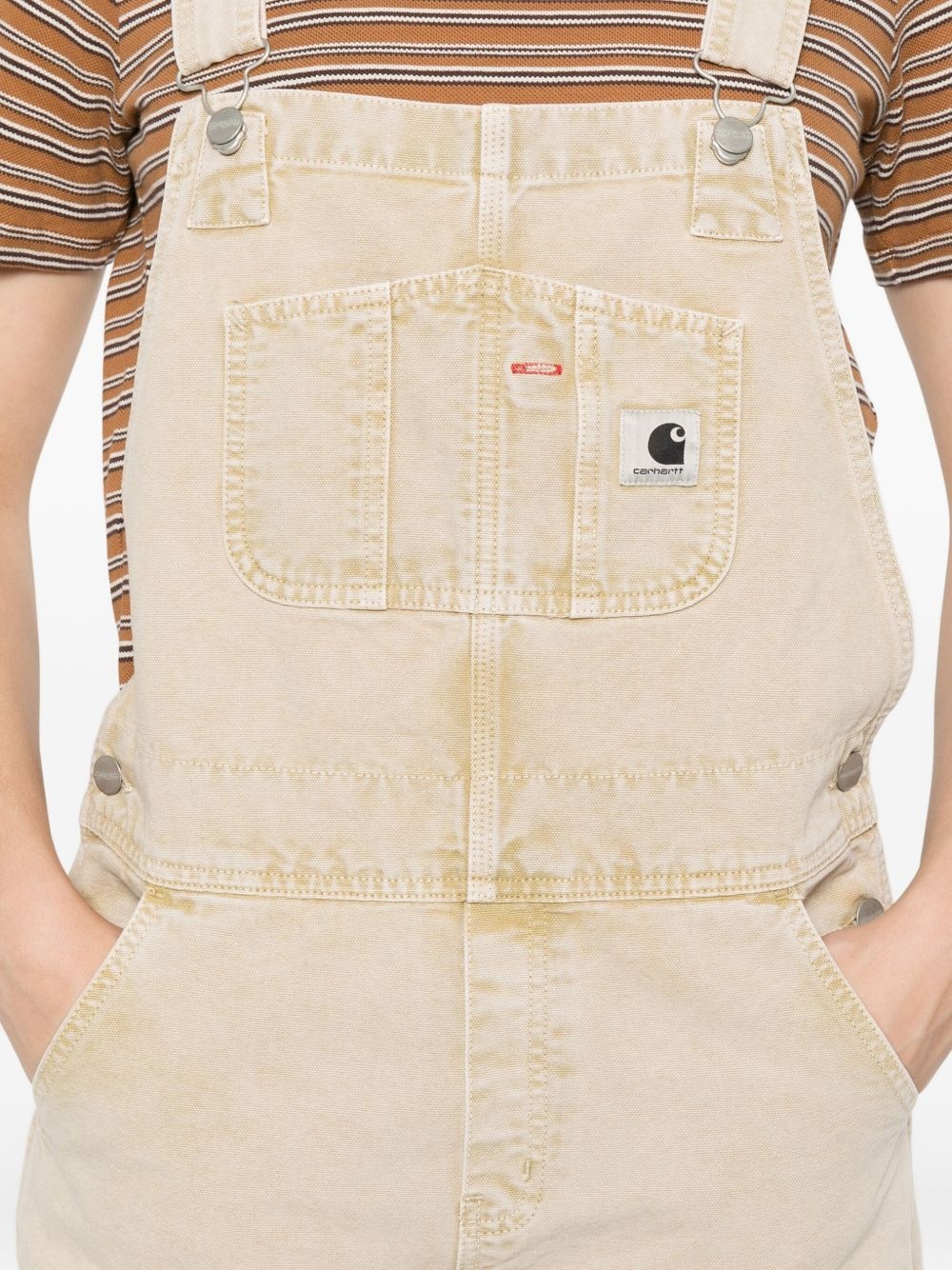 Bib button-fastening pocket dungaree - 5