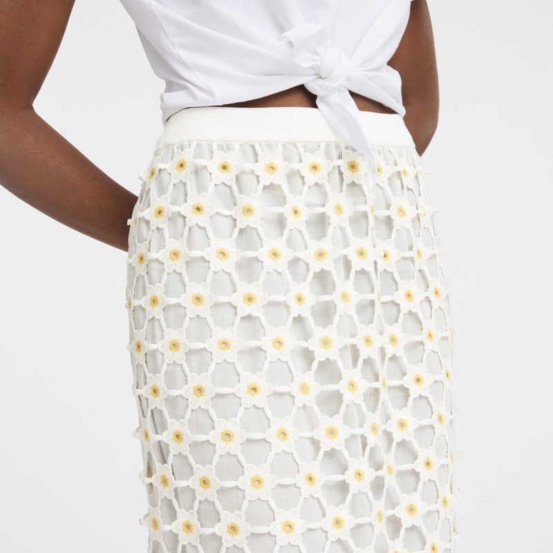 Long skirt White - Macramé 3
