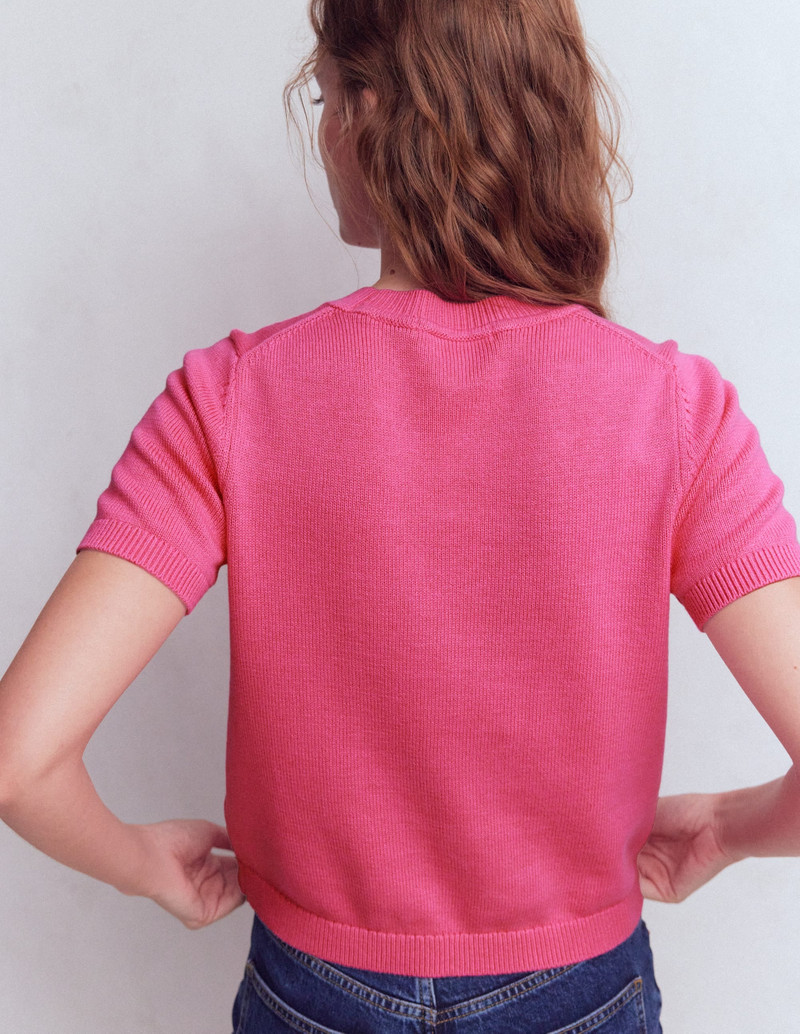 Embellished T-Shirt-Pink Punch 4