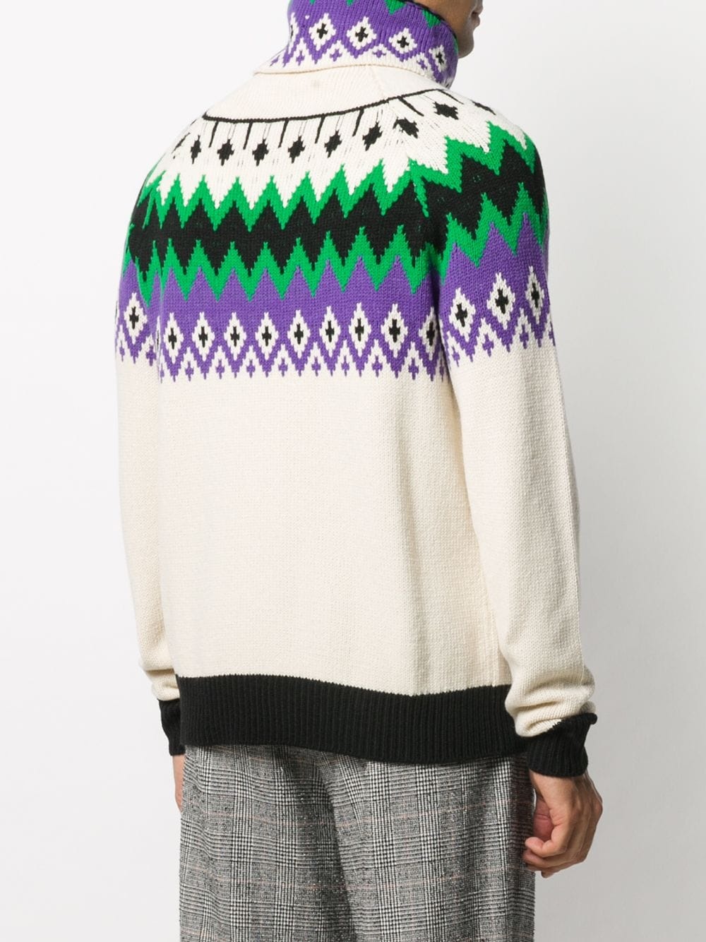 teddy fairisle intarsia knit jumper - 4