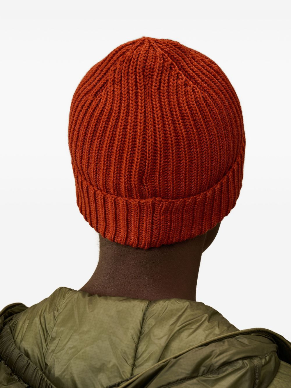 goggle-detail ribbed-wool beanie hat - 2