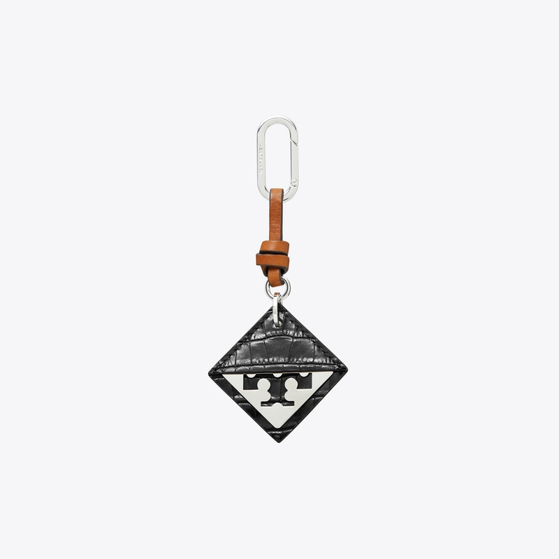 Hidden Logo Croc-Embossed Key Charm 1