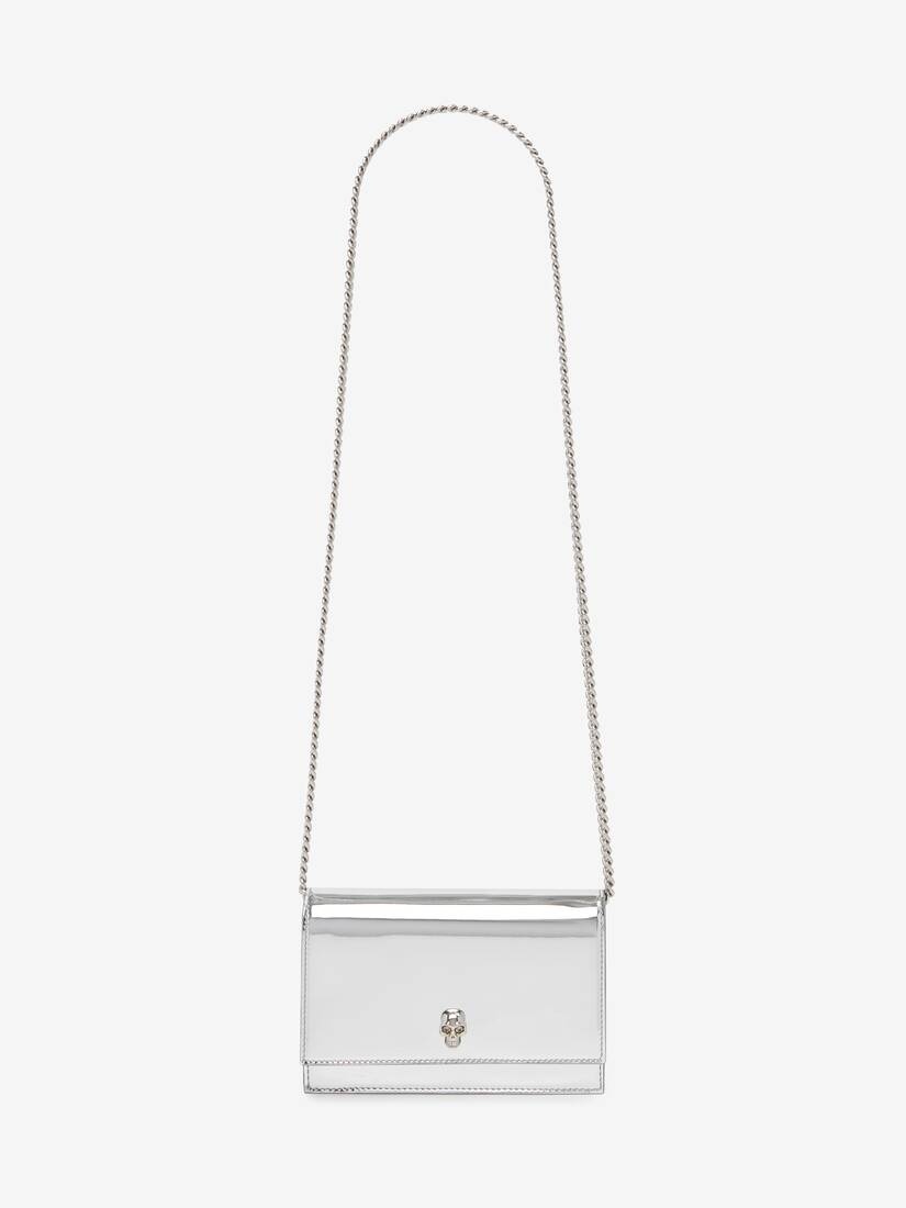 Women's Small Skull Bag in Silver - 5