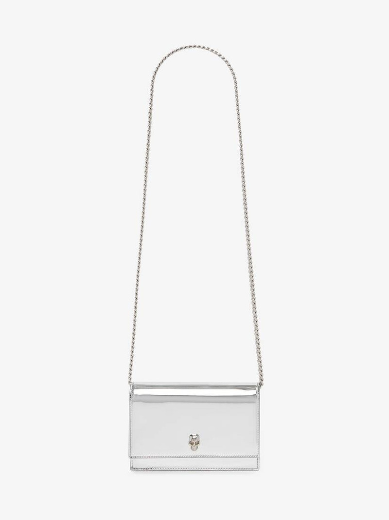 Women's Small Skull Bag in Silver 5
