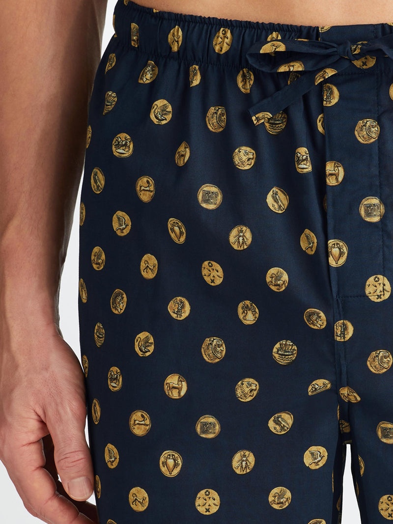 Men's Lounge Pants Ledbury 78 Cotton Batiste Navy - 6
