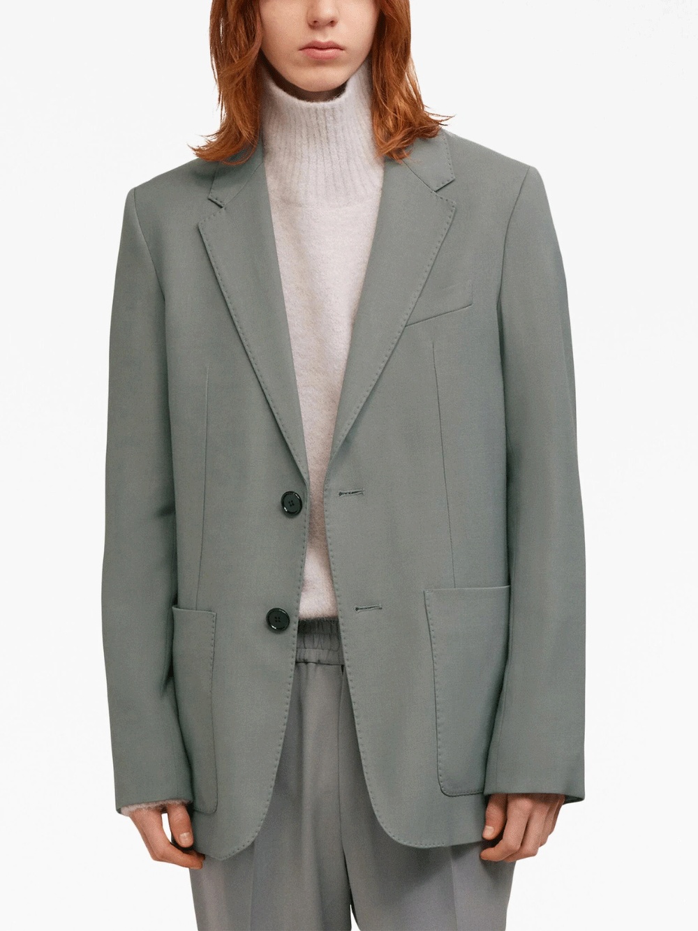 アミパリ AMI FW21 Two Buttons Long Jacket A21FM204.217004 Black Two-Button Coat by AMI Paris on Sale