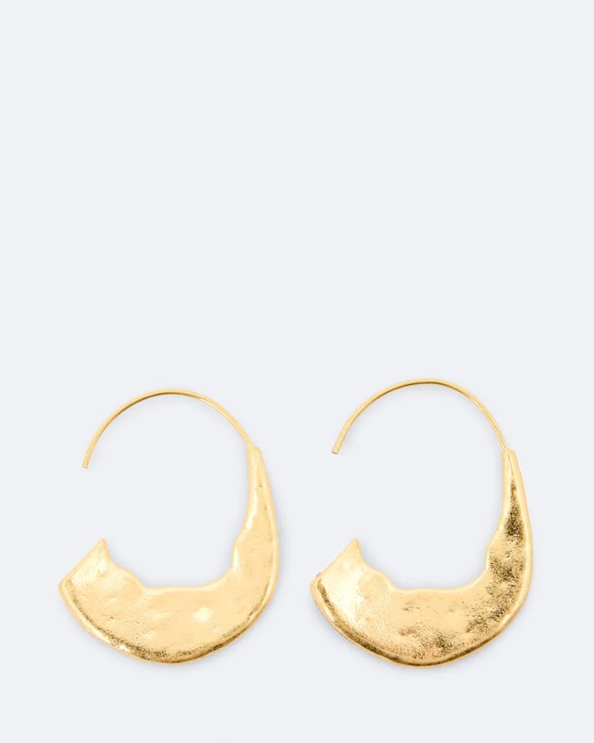 TALON LARGE FLAT HAMMERED EARRINGS - 1
