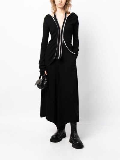 Yohji Yamamoto pleat-detailing zip-fastening cropped trousers outlook