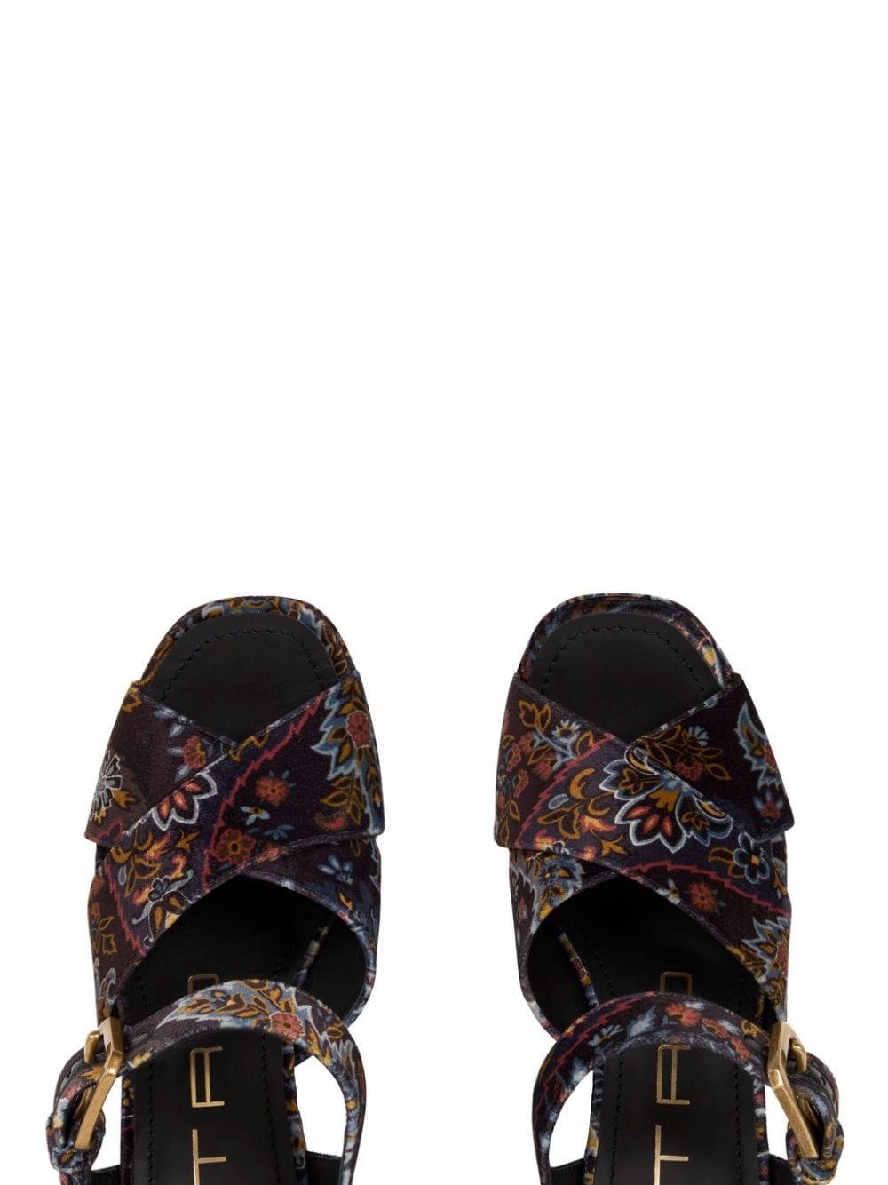 paisley-print leather sandals - 4
