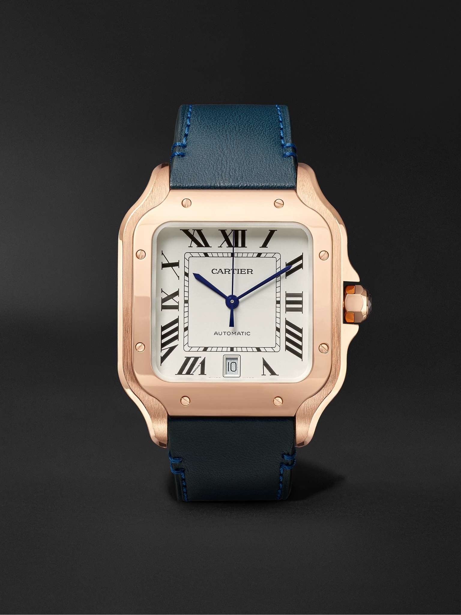 Santos Automatic 39.8mm 18-Karat Rose Gold Interchangeable Alligator and Leather Watch, Ref. No. WGS - 7