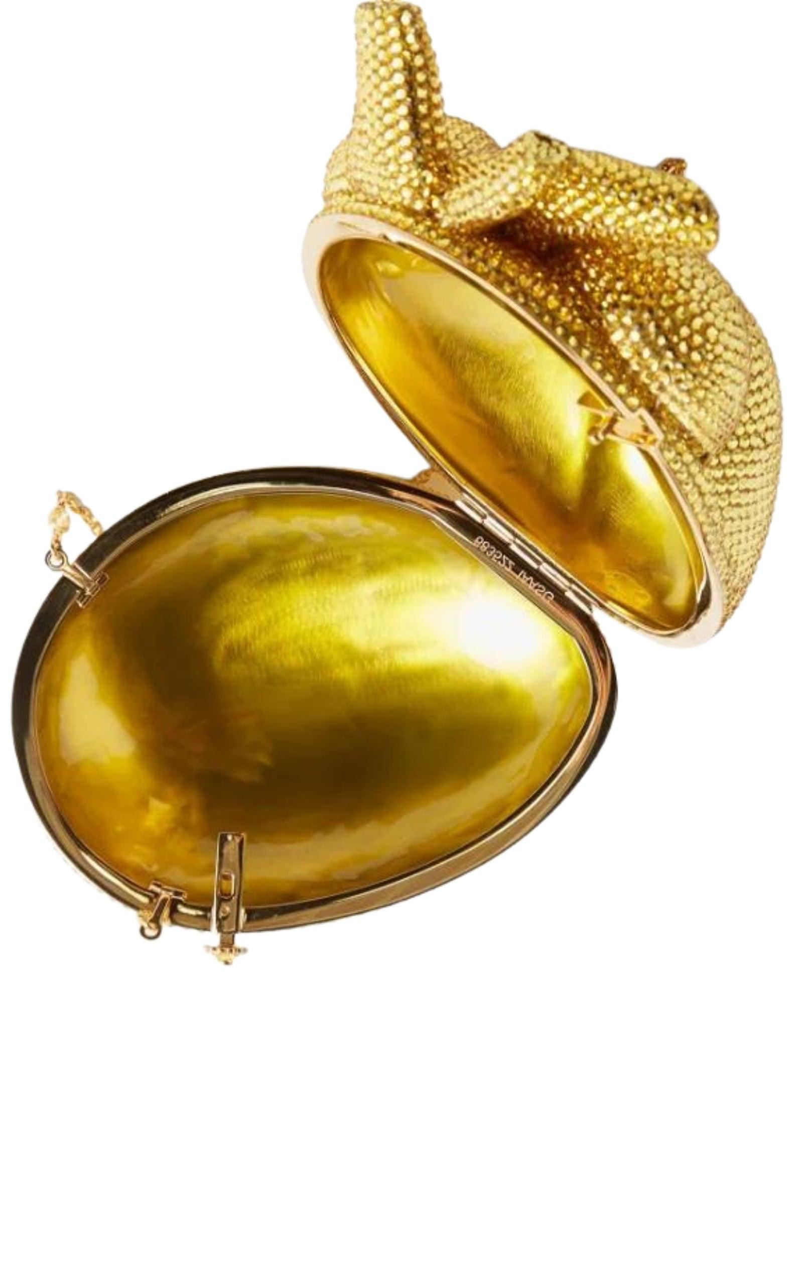 Gold Broadway Heart Crystal-Embellished Clutch Bag - 5