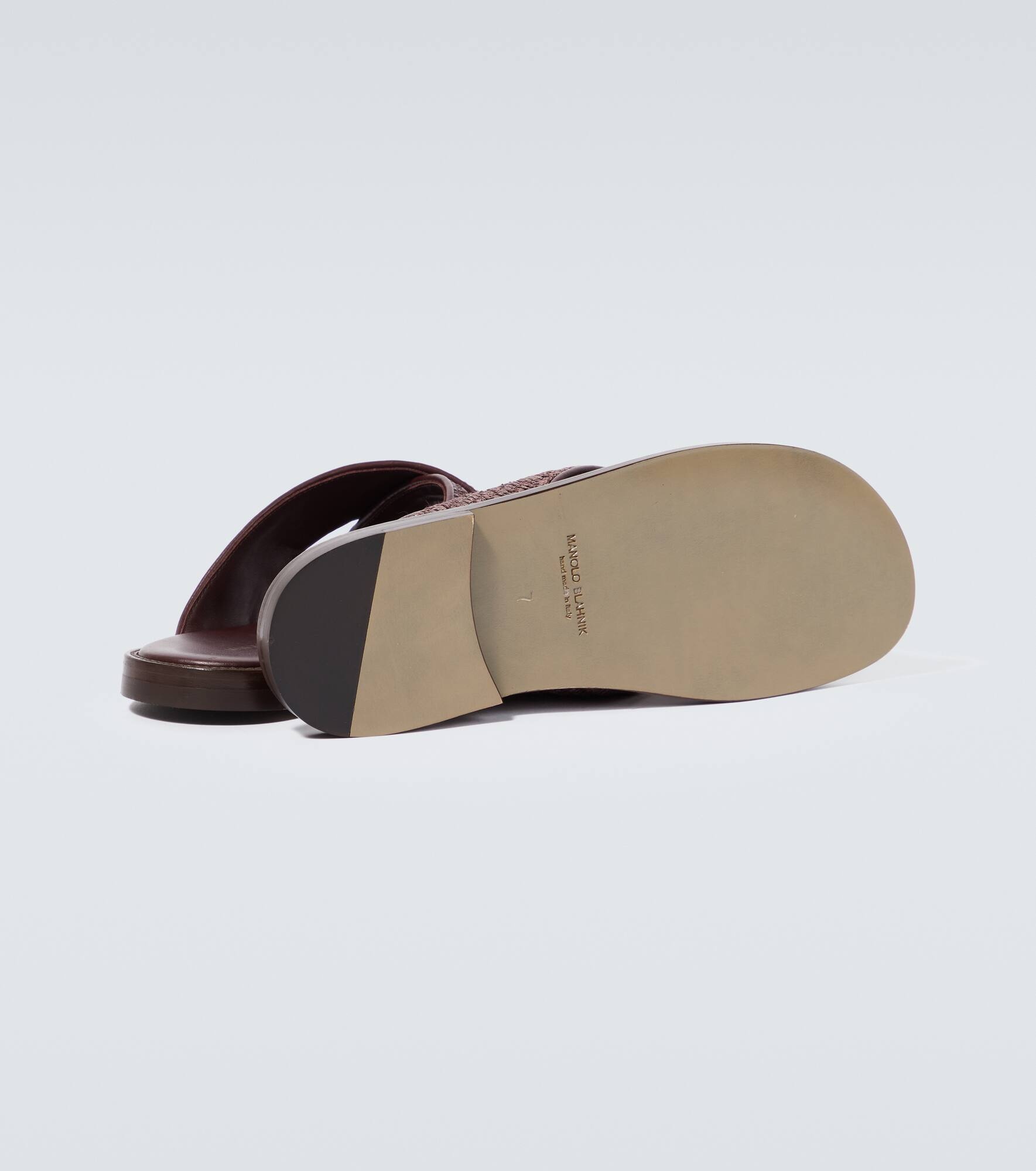 Otawi leather-trimmed raffia sandals - 7