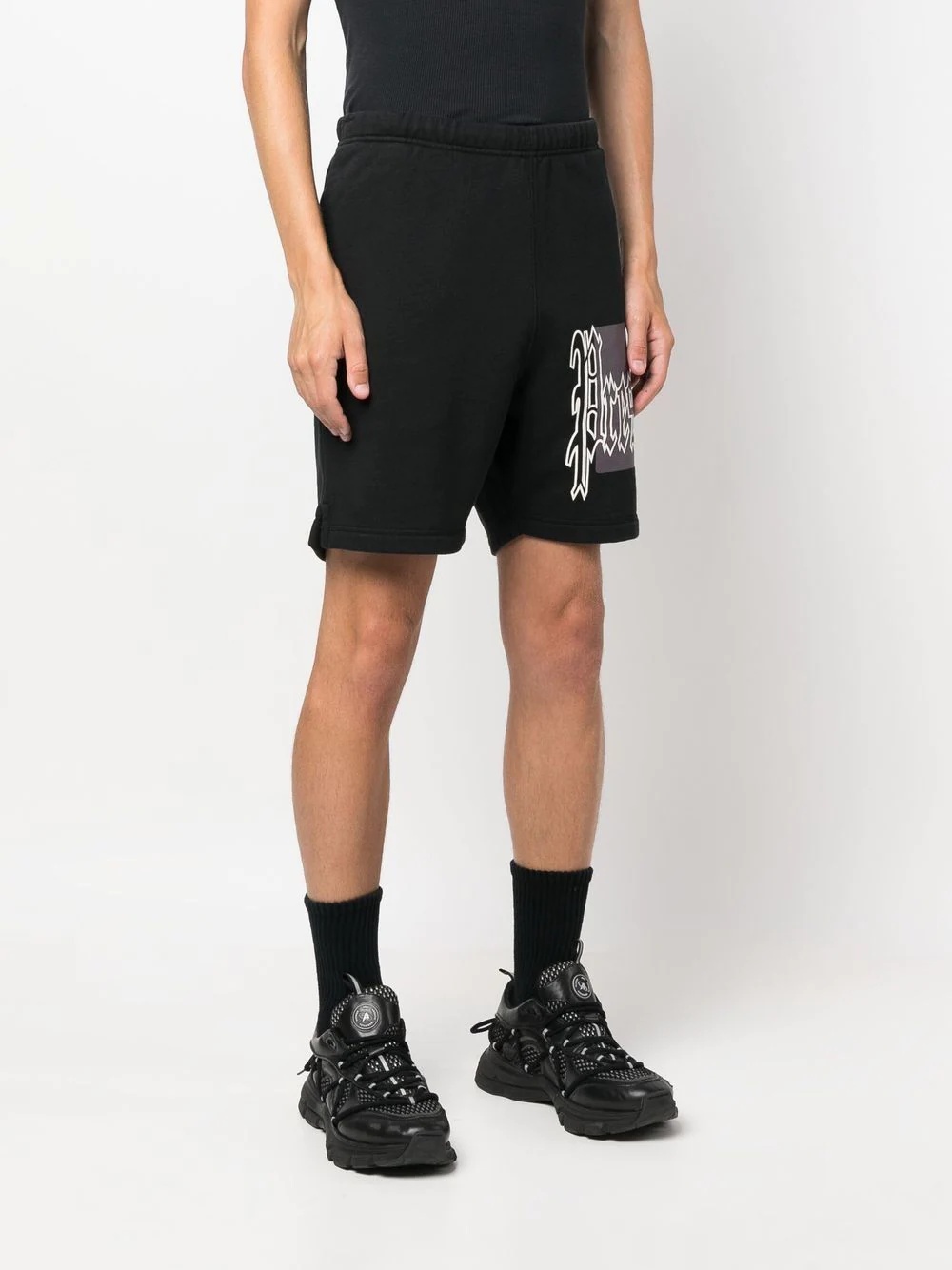 logo-print track shorts - 3