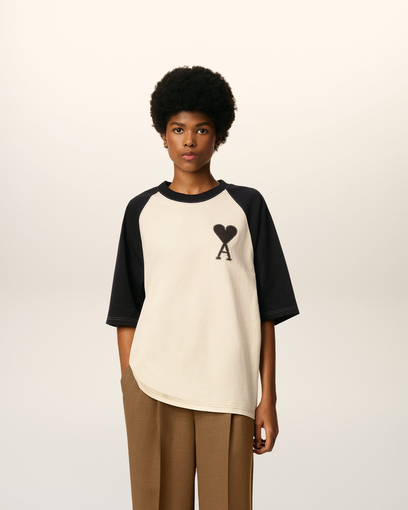 AMI Paris WHITE COTTON SHORT SLEEVES AMI DE COEUR T-SHIRT outlook