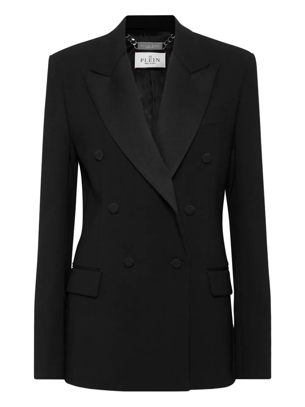 Crepe And Satin Double-Breasted Blazer `Dame` - 1