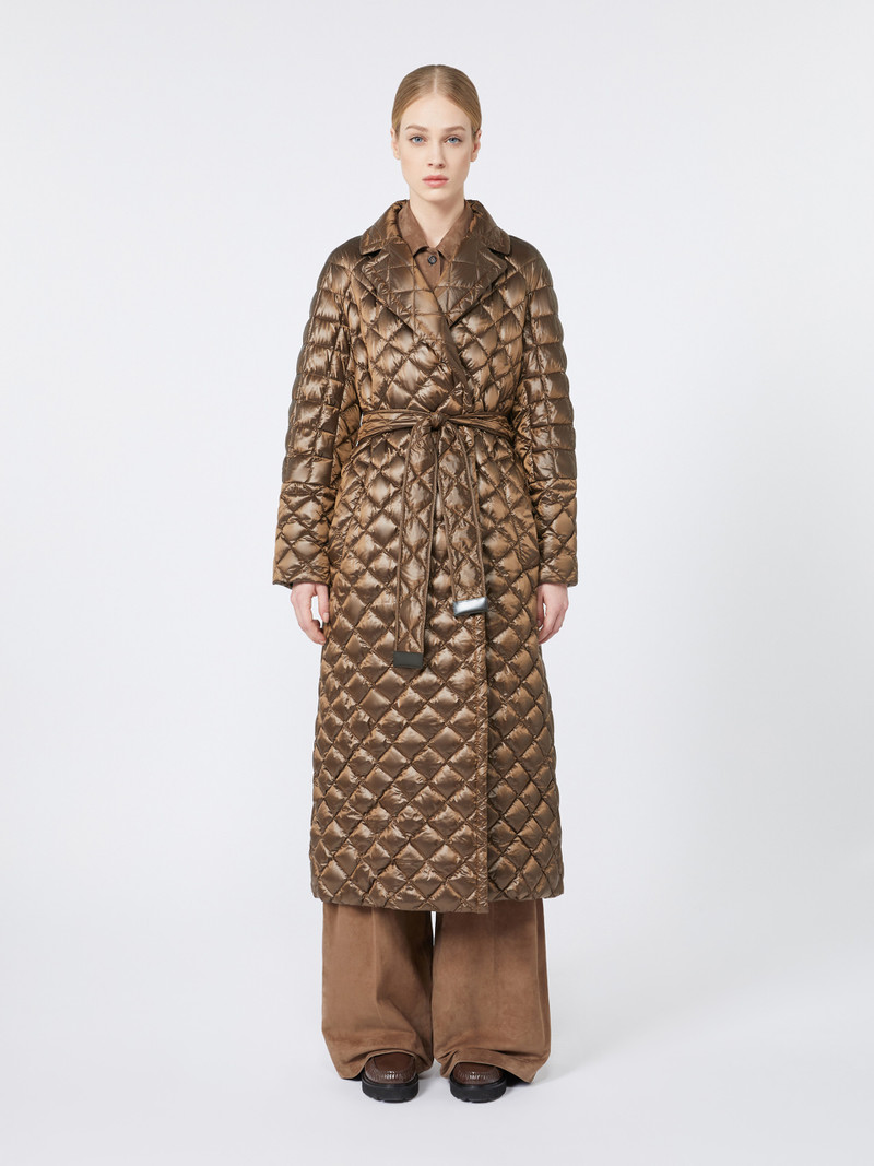 SPACES Long quilted down jacket in water-repellent fabric 3