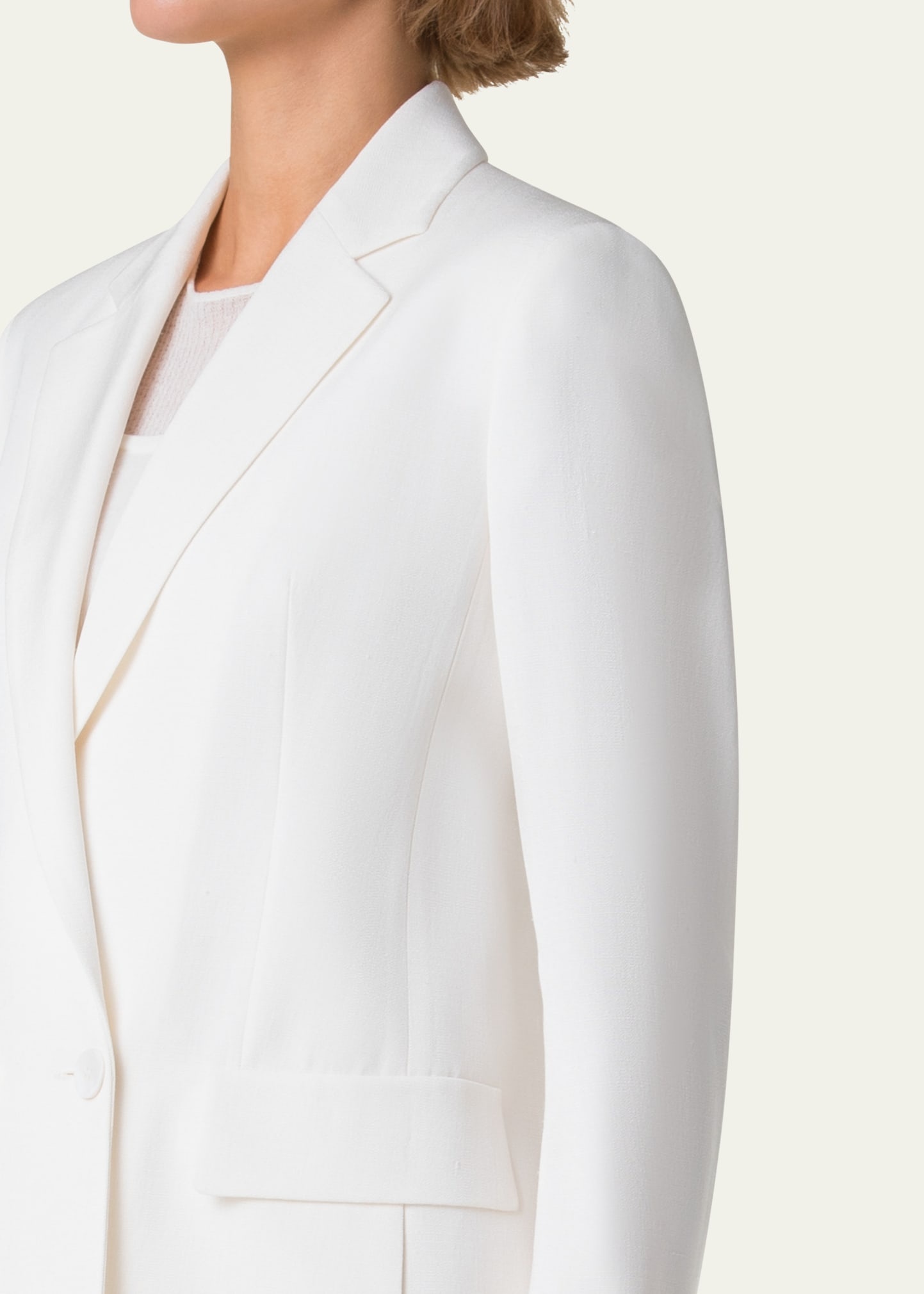 William Double-Breasted Boyfriend Shantung Silk-Blend Jacket - 5