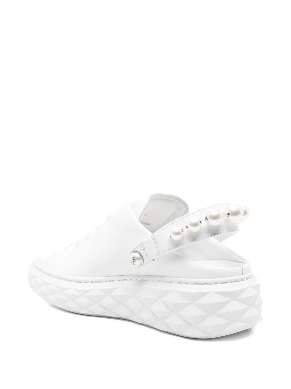 Jimmy Choo Women Diamond Maxi Pearl Leather Slippers - 3