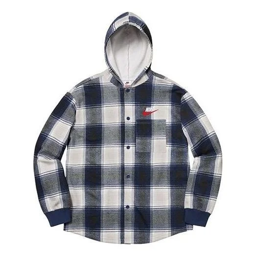 Supreme FW18 x Nike Plaid Hooded Sweatshirt 'Black' SUP-FW18-517 - 1