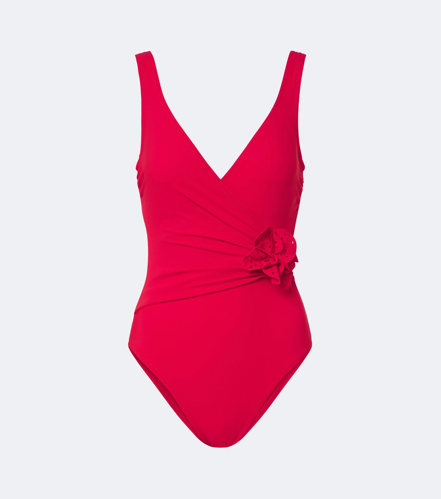 Rosetta floral-appliqué gathered swimsuit - 1