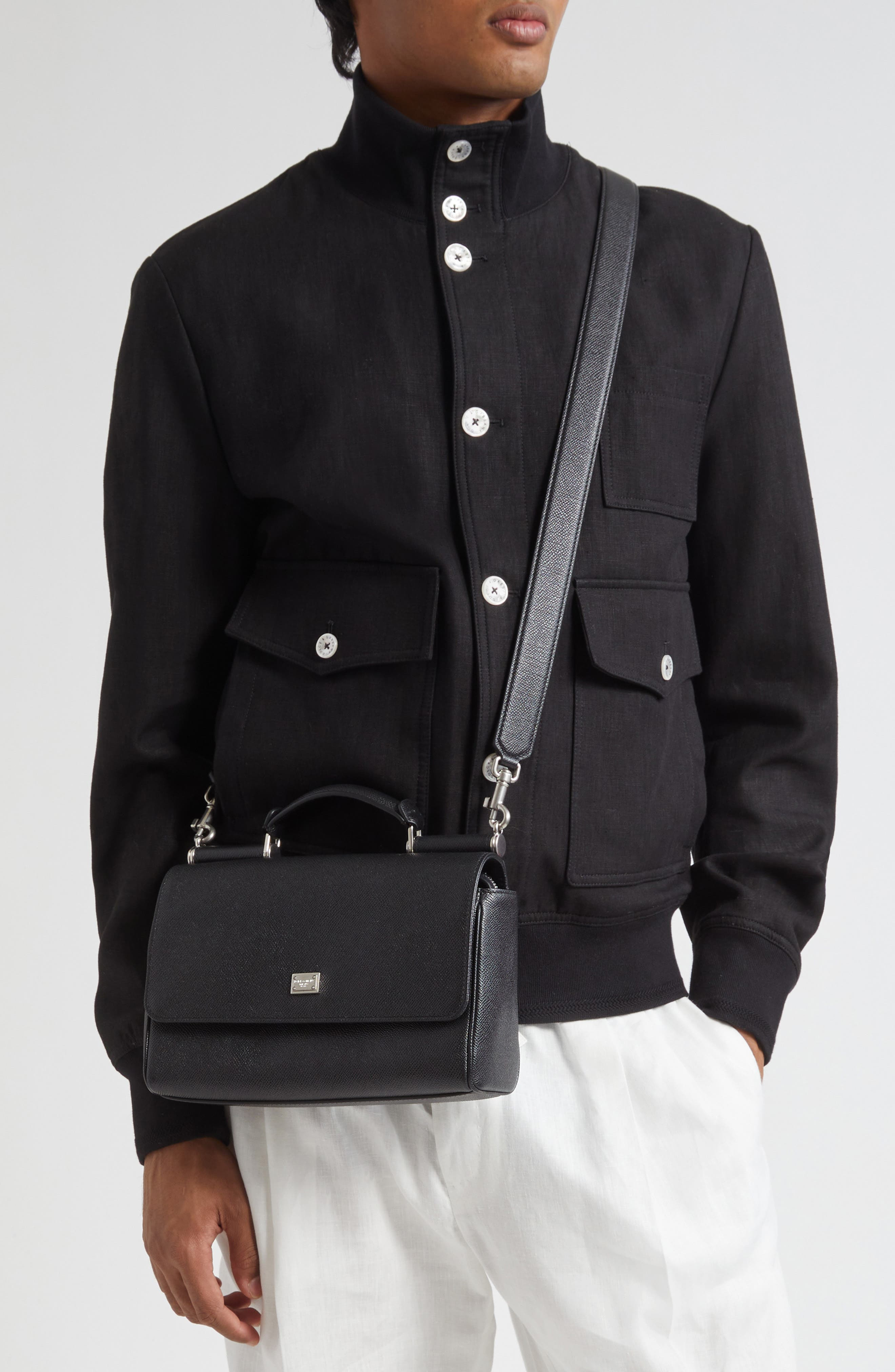 Dolce&Gabbana My Sicily Grained Leather Top Handle Bag in 80999 Nero at Nordstrom - 2