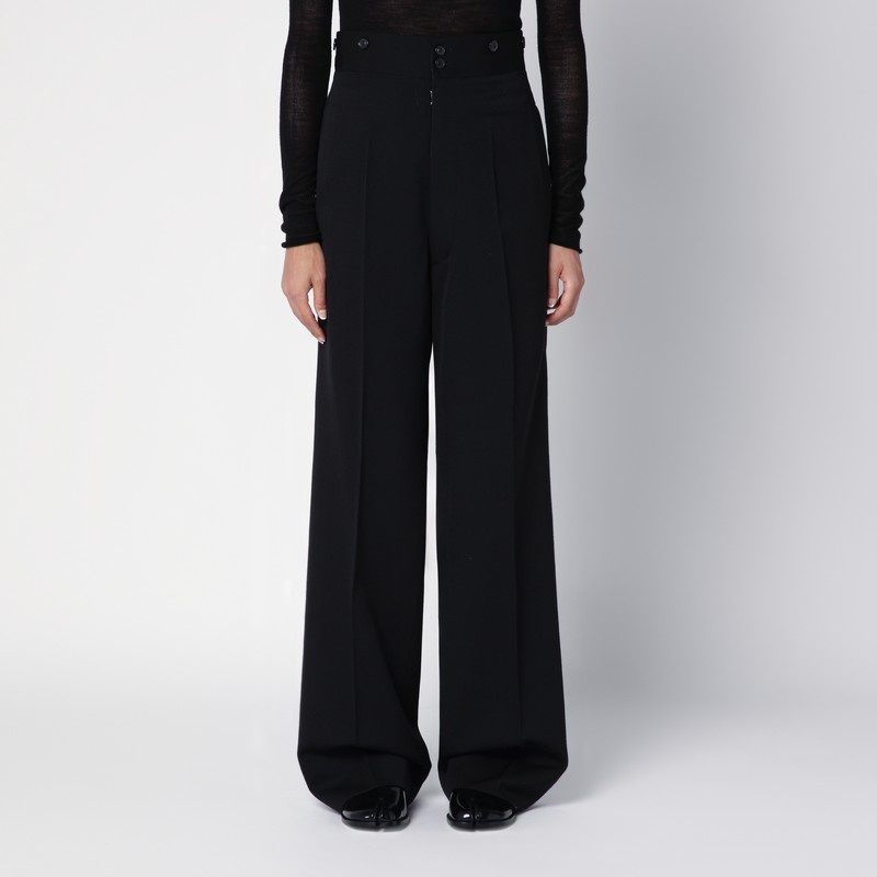 Barathea black wool trousers - 1