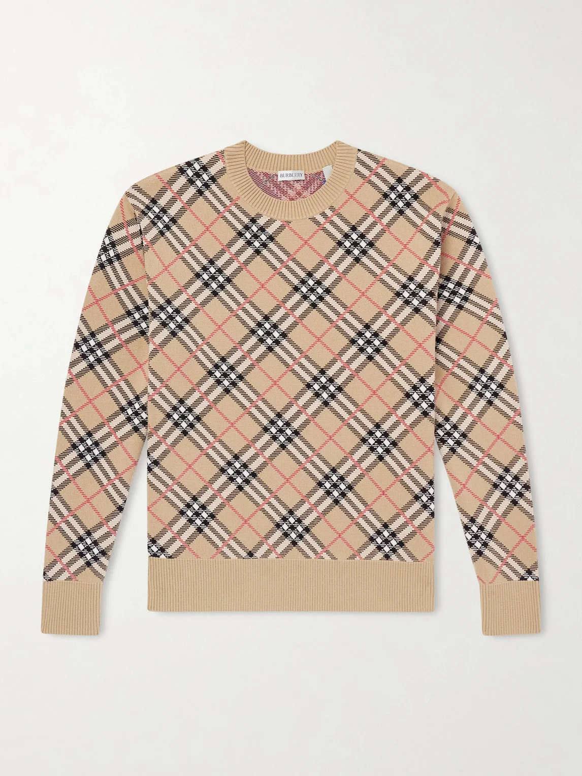 Checked Cotton-Blend Sweater - 1