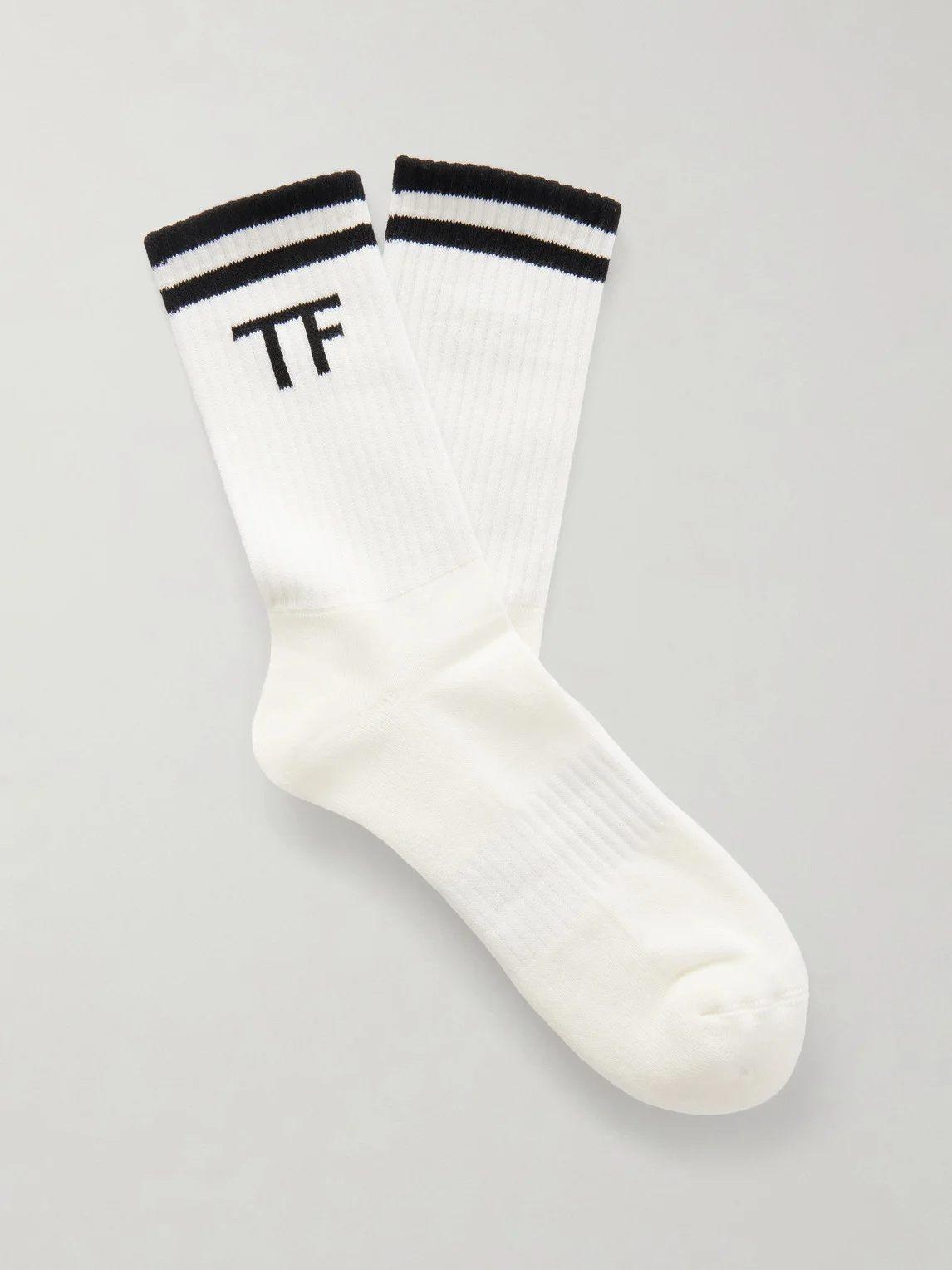 Ribbed Cotton-Blend Socks - 1