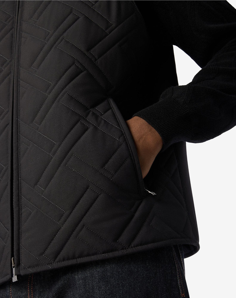 Black padded vest in technical fabric 5