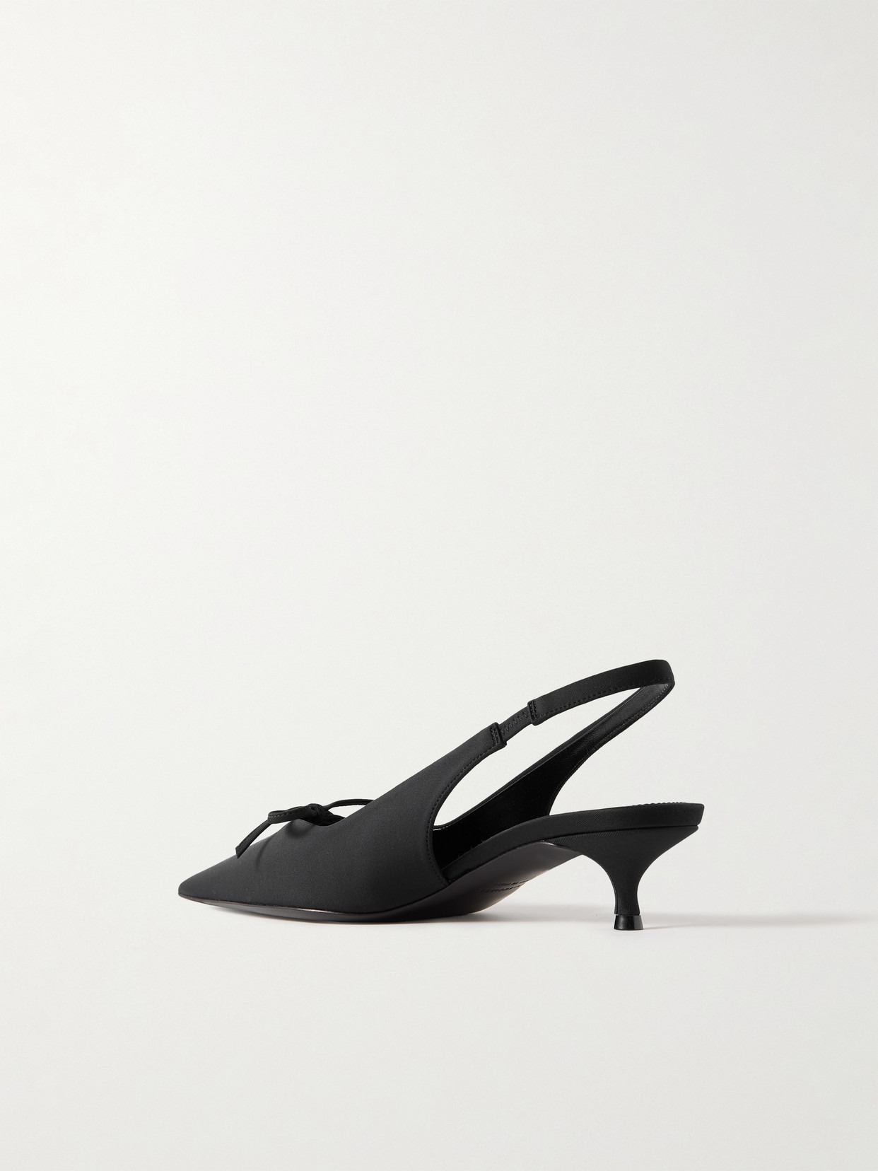 Knife Bow-embellished Twill Slingback Pumps - 3