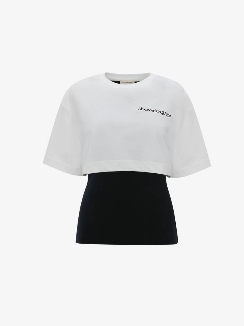 Trompe L'oeil T-shirt in Navy - 1