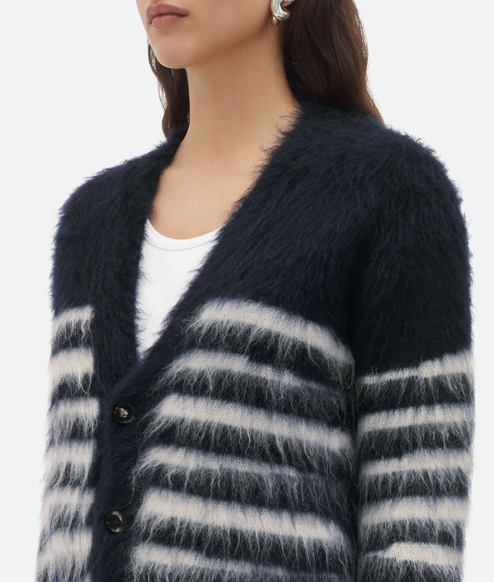 Heavy Marinière Mohair Cardigan - 4
