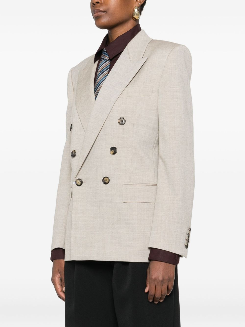 double-breasted button blazer - 3