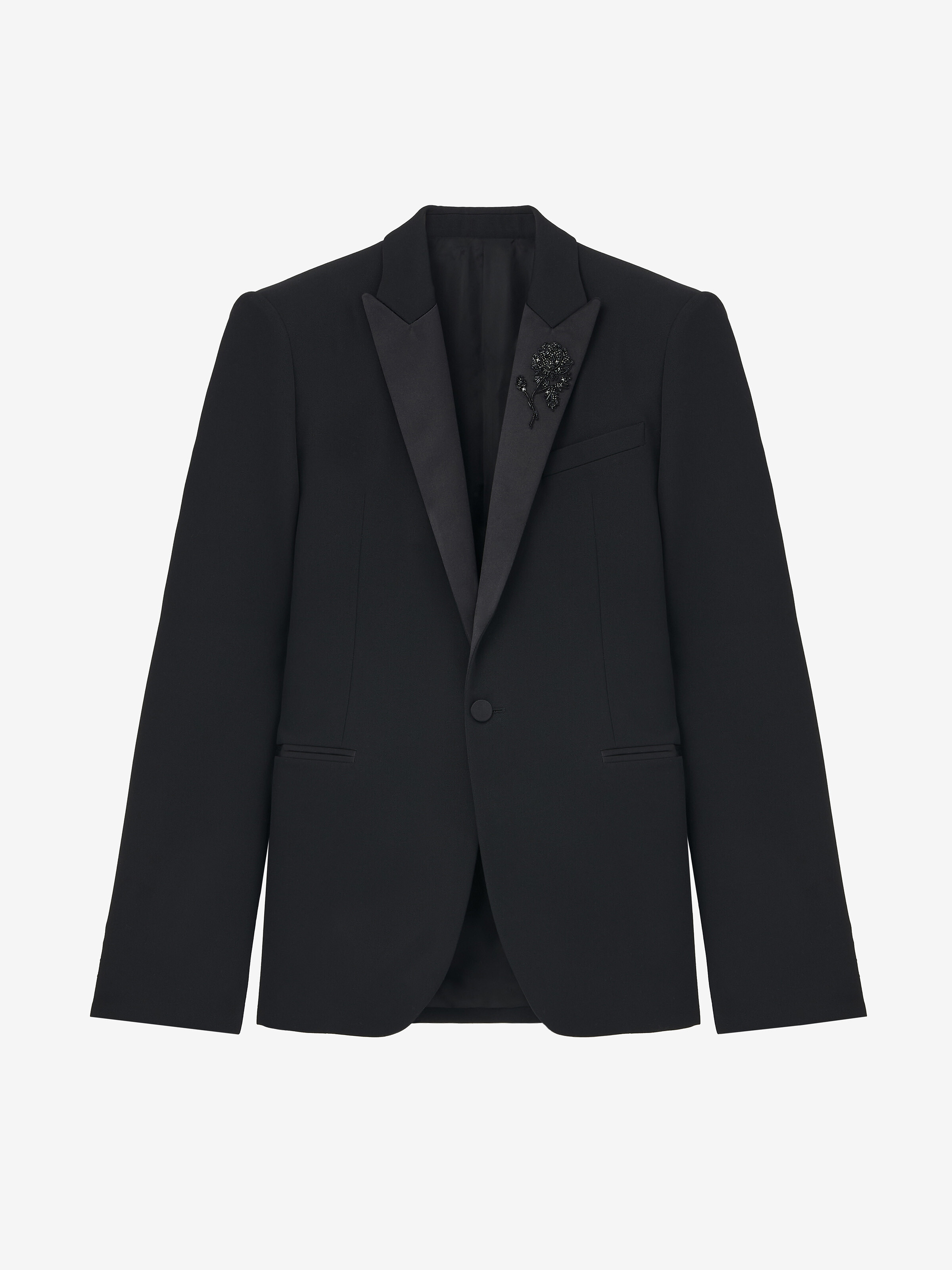 Sailor Tattoo Rose Embroidery Tuxedo Jacket - 1