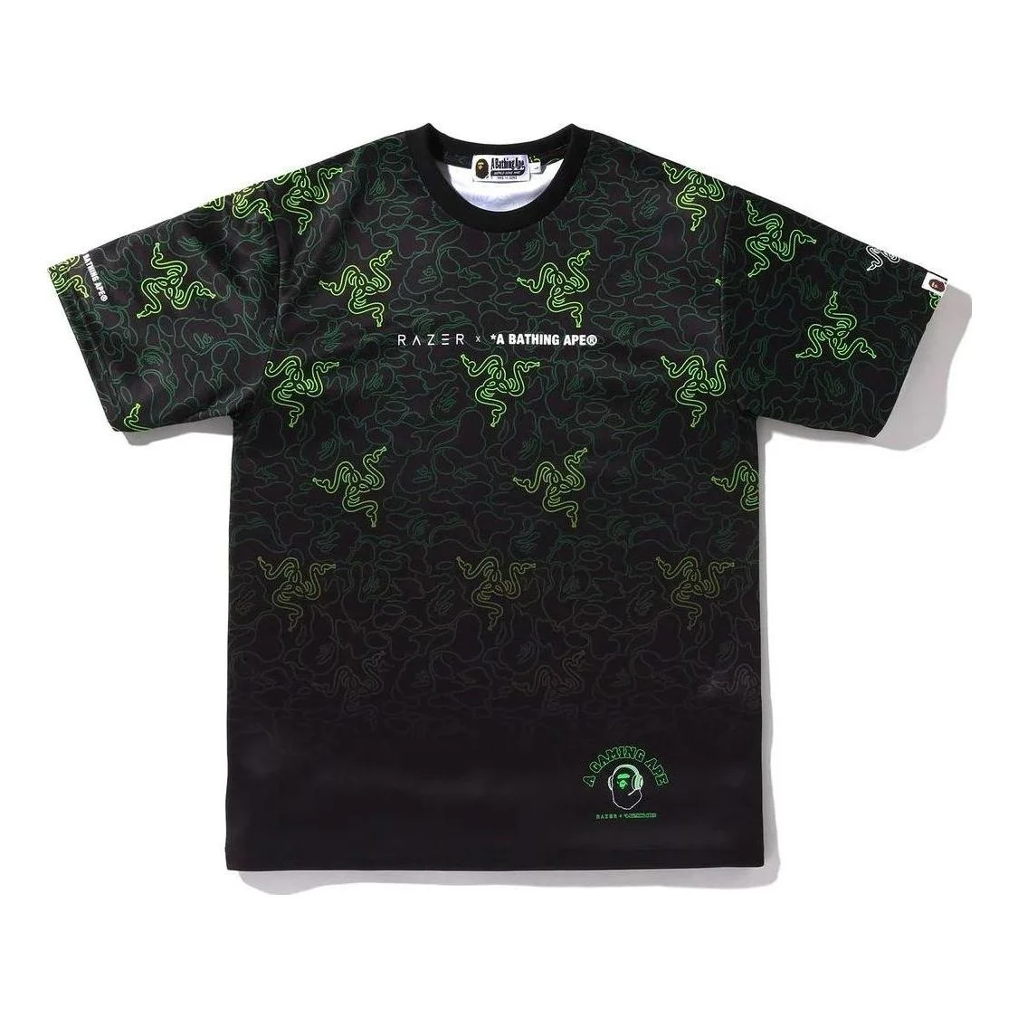 A Bathing Ape BAPE x RAZER Neon Camo T-Shirt 'Black' 1I23-109-904 - 1