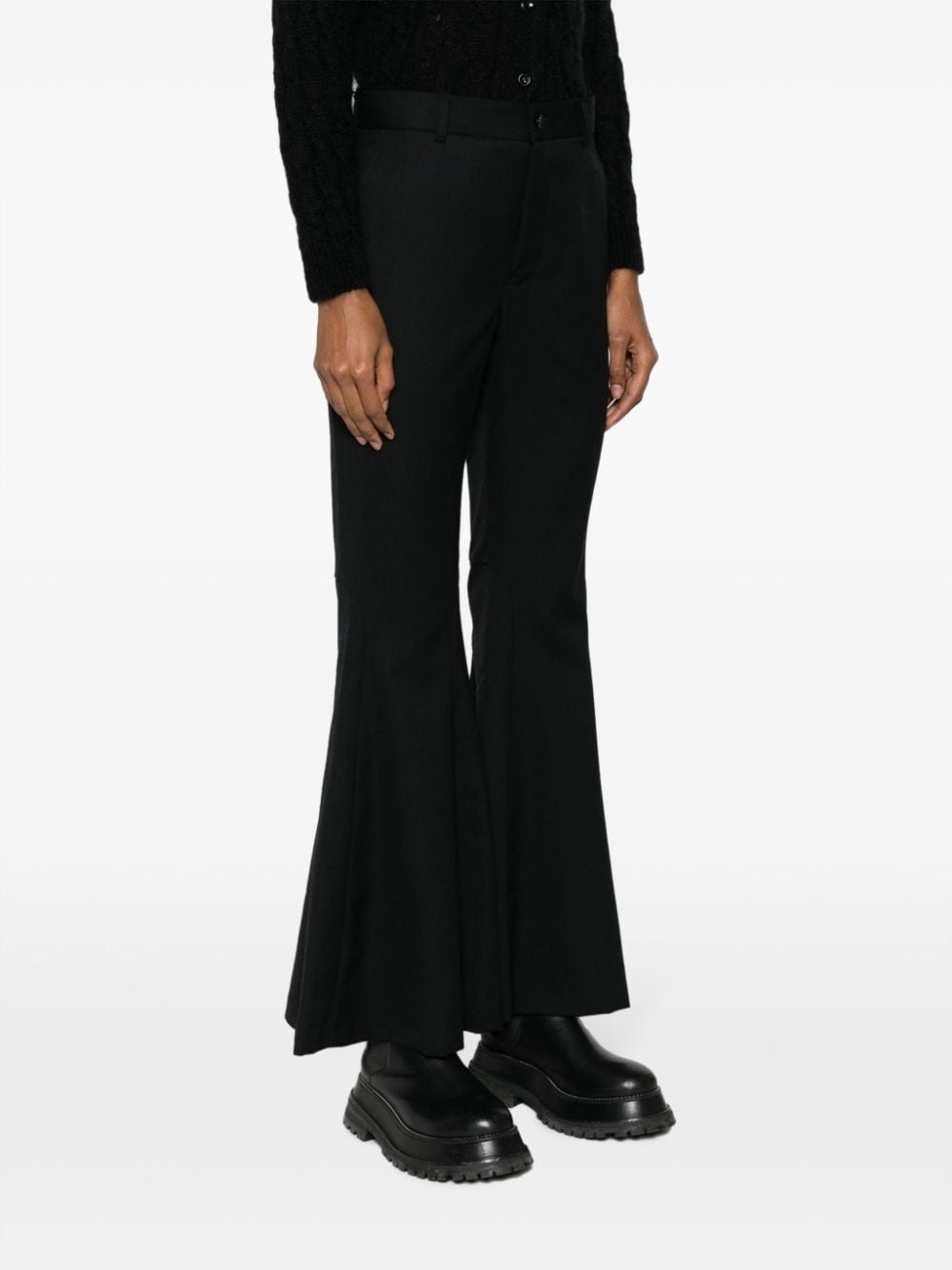 high-waist flared trousers - 3