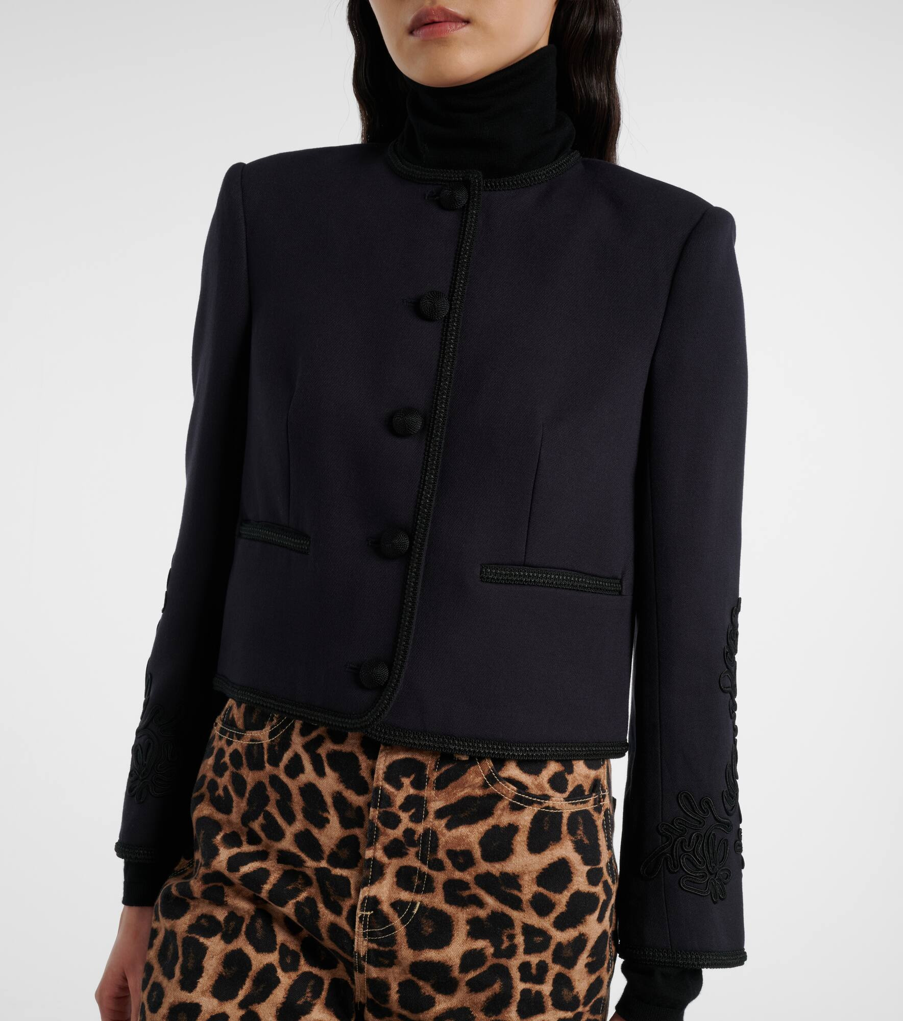 Latrell cropped embroidered jacket - 8