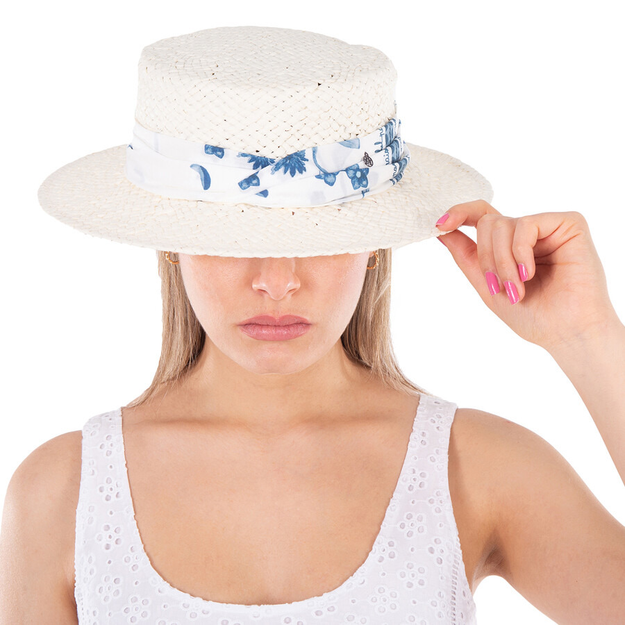 Maison Michel Ladies Beige Kiki Straw Boater Hat - 2