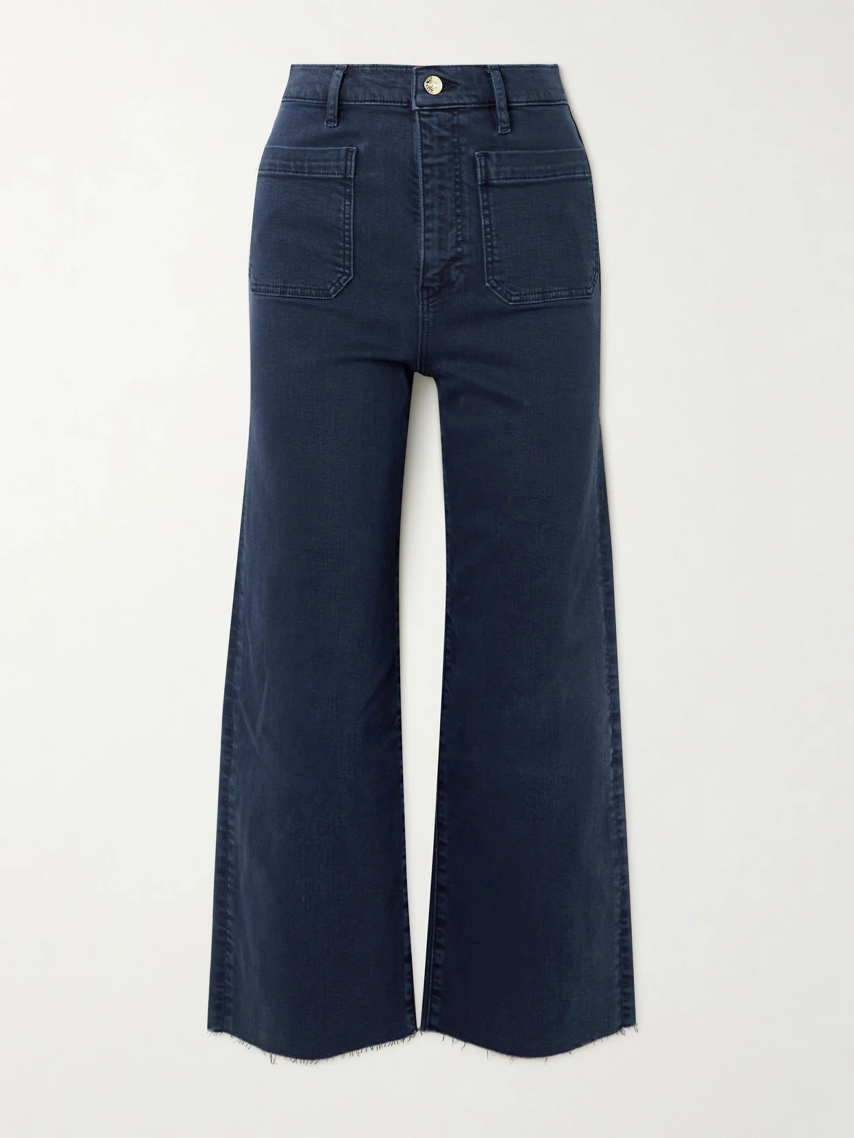 The Anchor Frayed Cropped High-rise Wide-leg Jeans - 1